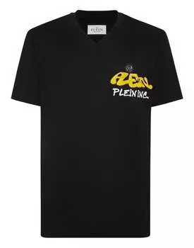 Футболка с V-образным вырезом SS Bombing Graffiti PHILIPP PLEIN, черный