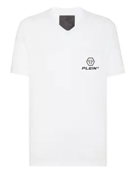 Футболка с V-образным вырезом SS Philipp Plein, белый