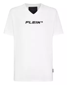 Футболка с V-образным вырезом SS Philipp Plein, белый