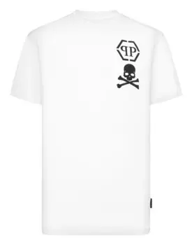 Футболка с V-образным вырезом SS Skull&Bones Philipp Plein, белый