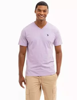 Футболка с V-образным вырезом U.S. Polo Assn., сиреневый