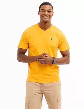 Футболка с V-образным вырезом U.S. Polo Assn., желто-оранжевый