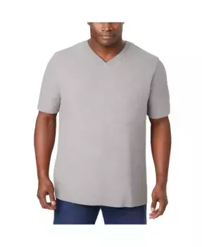 Футболка с V-образным вырезом удлиненного кроя Big & Tall, легкая, не садится после стирки KingSize, серый