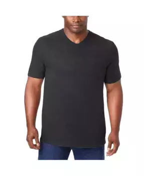 Футболка с V-образным вырезом удлиненного кроя Big & Tall, легкая, не садится после стирки KingSize, черный