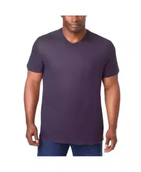 Футболка с V-образным вырезом удлиненного кроя Big & Tall, легкая, не садится после стирки KingSize, фиолетовый