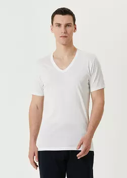 Футболка с V-образным вырезом Zimmerli, белый