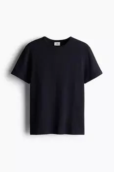 Футболка с вафельной структурой обычного кроя H&M, синий