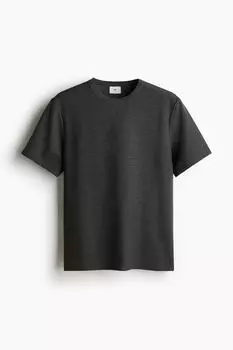 Футболка с вафельной структурой обычного кроя H&M, серый