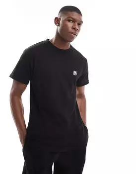 Футболка с вафельным узором Diamonds черного цвета DKNY