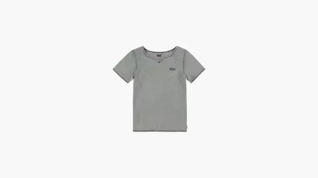 Футболка с вафельным вырезом для больших девочек 7–16 лет Levi's, зеленый