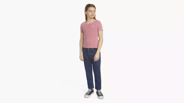 Футболка с вафельным вырезом для больших девочек 7–16 лет Levi's, розовый