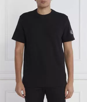 Футболка с вафельным значком Regular fit Calvin Klein Jeans, черный