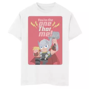 Футболка с валентинкой и графическим рисунком «Marvel Thor You’re The One Thor Me» для мальчиков 8–20 лет Marvel