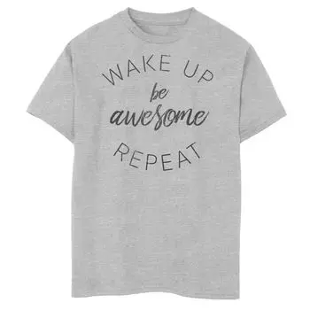 Футболка с вдохновляющим текстом и графическим рисунком Wake Up Be Awesome для мальчиков 8–20 лет Licensed Character