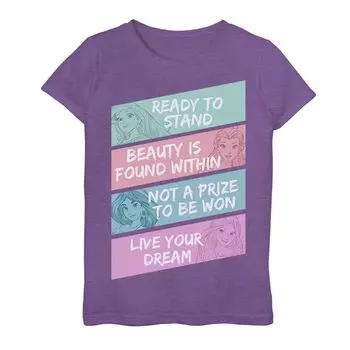 Футболка с вдохновляющими панелями и графическим рисунком для девочек 7–16 лет Disney Princess Disney