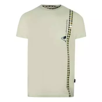 Футболка с вертикальным клетчатым логотипом Aquascutum, бежевый