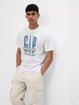 Футболка с видимым логотипом Gap, белый