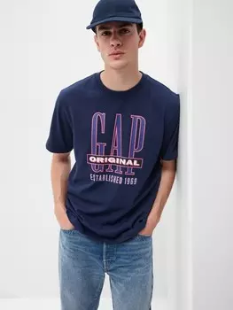 Футболка с видимым логотипом Gap, синий