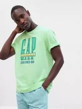 Футболка с видимым логотипом Gap, зеленый