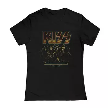 Футболка с винтажным графическим рисунком Juniors' Kiss Licensed Character, черный
