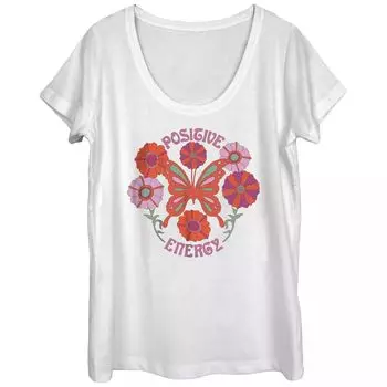 Футболка с винтажным графическим рисунком Positive Energy Flowers для юниоров Licensed Character