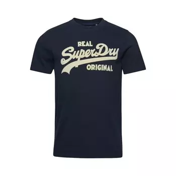 Футболка с винтажным классическим логотипом Superdry, синий