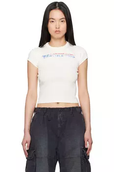 Футболка с винтажным логотипом Alexanderwang.T, белый
