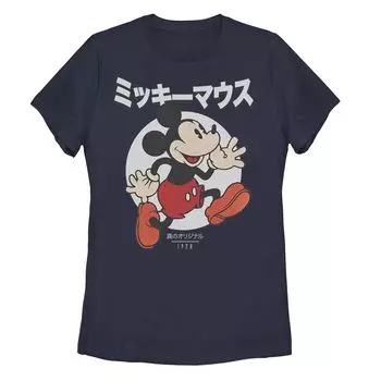 Футболка с винтажным логотипом Disney's Mickey Mouse для детей и графическим рисунком кандзи Licensed Character