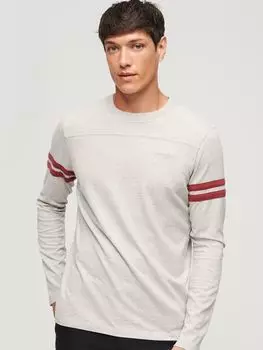 Футболка с винтажным логотипом из органического хлопка Superdry, серый мергель/красный