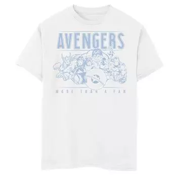 Футболка с винтажным рисунком и рисунком Marvel Avengers More Than A Fan для мальчиков 8–20 лет Marvel