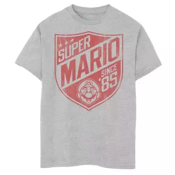 Футболка с винтажным значком для мальчиков 8–20 лет Nintendo Super Mario From 85 Licensed Character