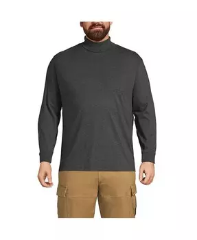 Футболка с водолазкой Big & Tall Super-T Lands' End, черный