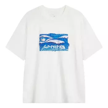 Футболка с волновым рисунком Li-Ning, белый