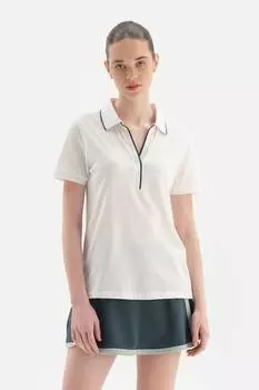 Футболка с воротником и контрастным воротником Dagi, белый