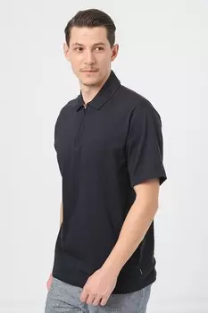 Футболка с воротником и короткой молнией Jack & Jones, черный
