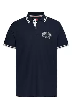 Футболка с воротником и логотипом Tommy Jeans, синий