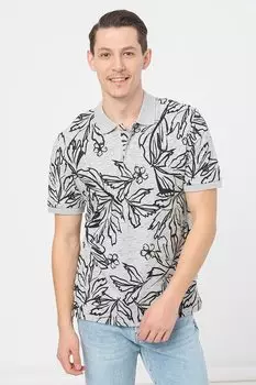 Футболка с воротником и принтом Jack & Jones, черный