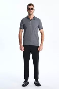 Футболка с воротником и принтом Lc Waikiki, серый