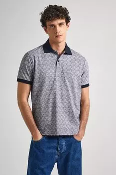 Футболка с воротником и рисунком Pepe Jeans London, белый