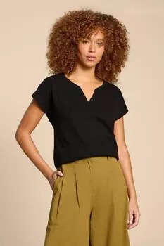 Футболка с воротником-нелли White Stuff, черный