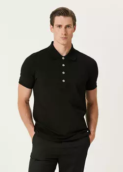 Футболка с воротником-поло Balmain, черный