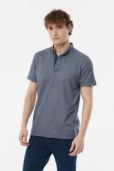 Футболка с воротником-поло Fullamoda, темно-синий