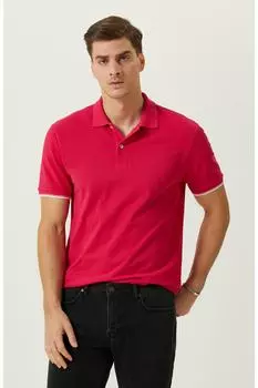 Футболка с воротником-поло фуксии Network, розовый