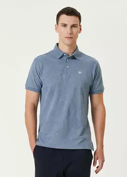 Футболка с воротником-поло и этническим рисунком Etro, синий