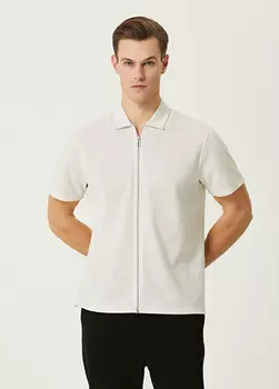 Футболка с воротником-поло Network, экрю