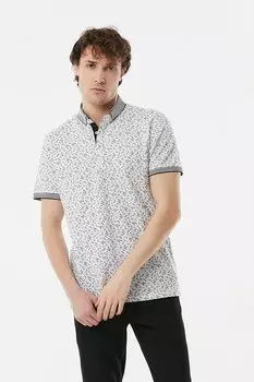 Футболка с воротником-поло с принтом Fullamoda, черный