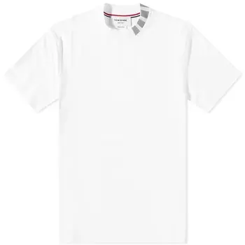 Футболка с воротником-стойкой Thom Browne 4 Bar, белый