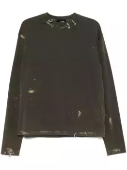 Футболка с выцветшим эффектом We11done, зеленый