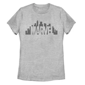 Футболка с выцветшим графическим логотипом Marvel City Skyline для юниоров Licensed Character