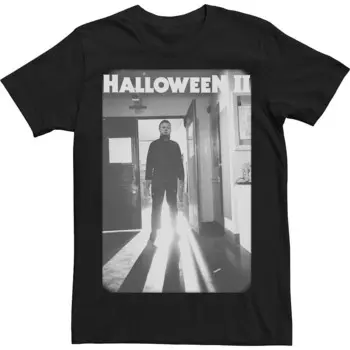 Футболка с выцветшим плакатом Big & Tall Halloween 2 Michael Myers Licensed Character, черный